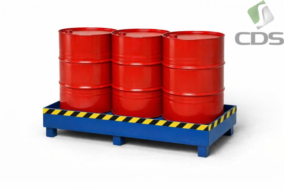 Wanna wychwytowa WWB3BLP stalowa, bez kraty, na 3 beczki 200 L (2) Wanna wychwytowa WWB3BLP stalowa, bez kraty, na 3 beczki 200 L (2)