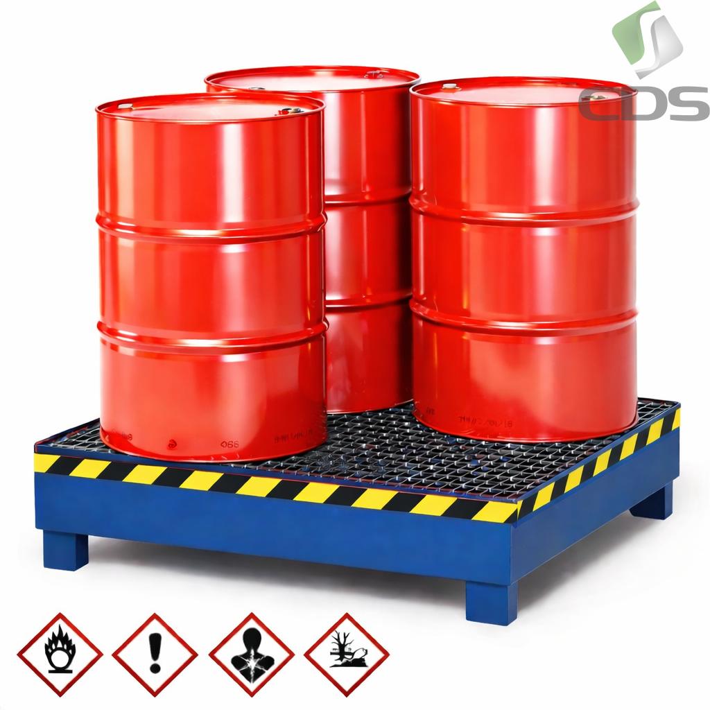 Wanna wychwytowa WW4BLPKR stalowa, z kratą, na 4 beczki 200 L (2)