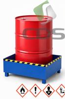 Wanna wychwytowa WWB1BLP  stalowa, bez kraty, na 1 beczkę 200 L Lakierowana proszkowo (2)